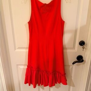 Trina Turk Bright coral Sleeveless Ruffle Hem Dress